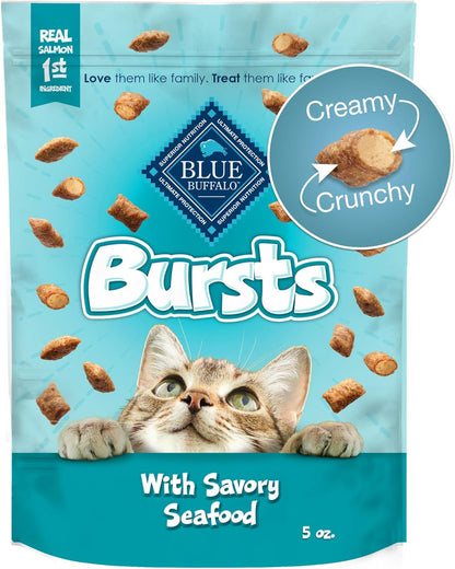 Blue Buffalo Bursts Paw-Lickin' Chicken Crunchy & Creamy Cat Treats, Great for Training, Made with Real Chicken, Natural Cat Treats Enhanced with Vitamins, Minerals & Other Nutrients, 5 Oz.15