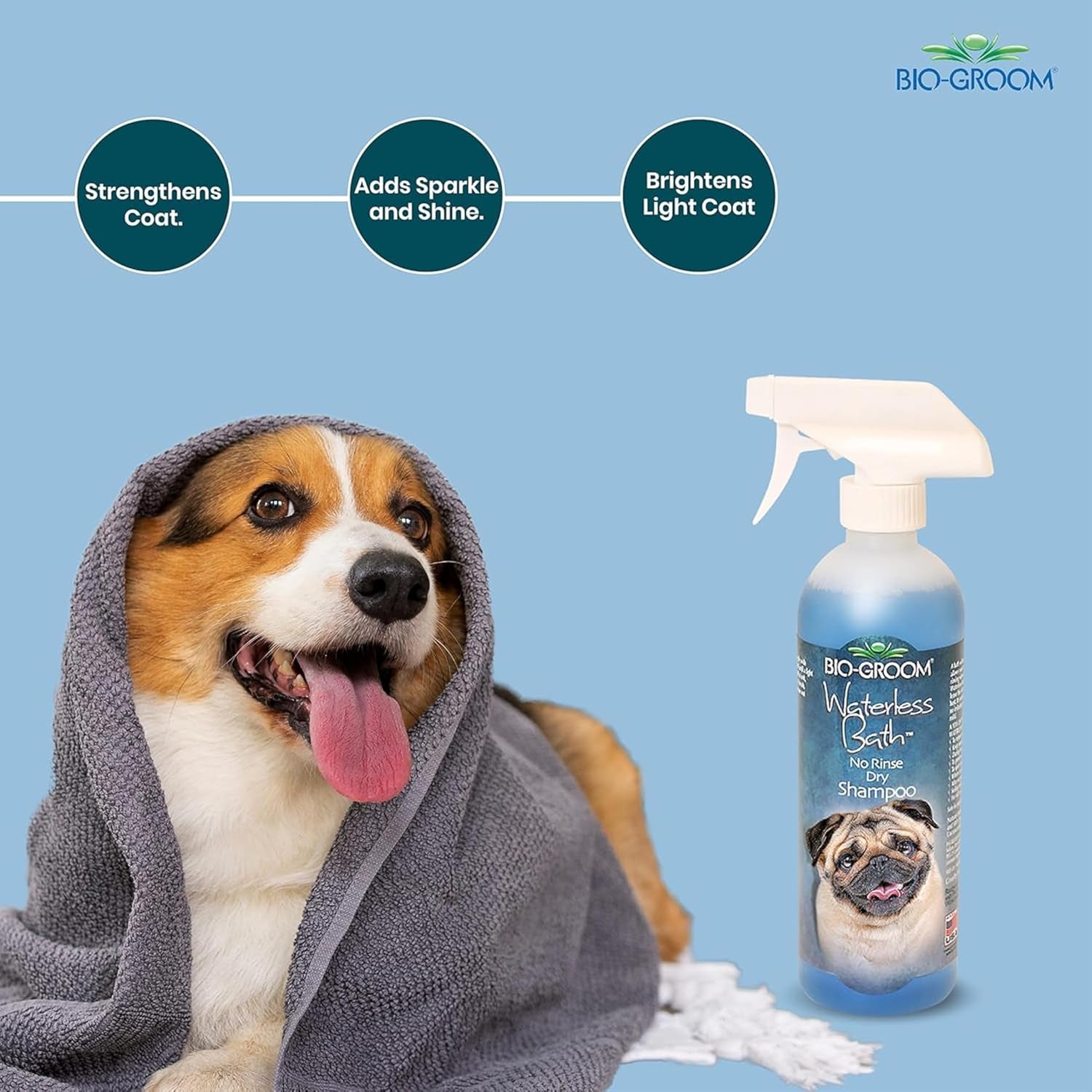 bio-groom-waterless-dog-shampoo-tearless-no-rinse-dog-bathing-supplies-puppy-wash-cat-grooming-supplies-cruelty-free-product-made-in-usa-dry-shampoo-spray-16-fl-oz-1-pack
