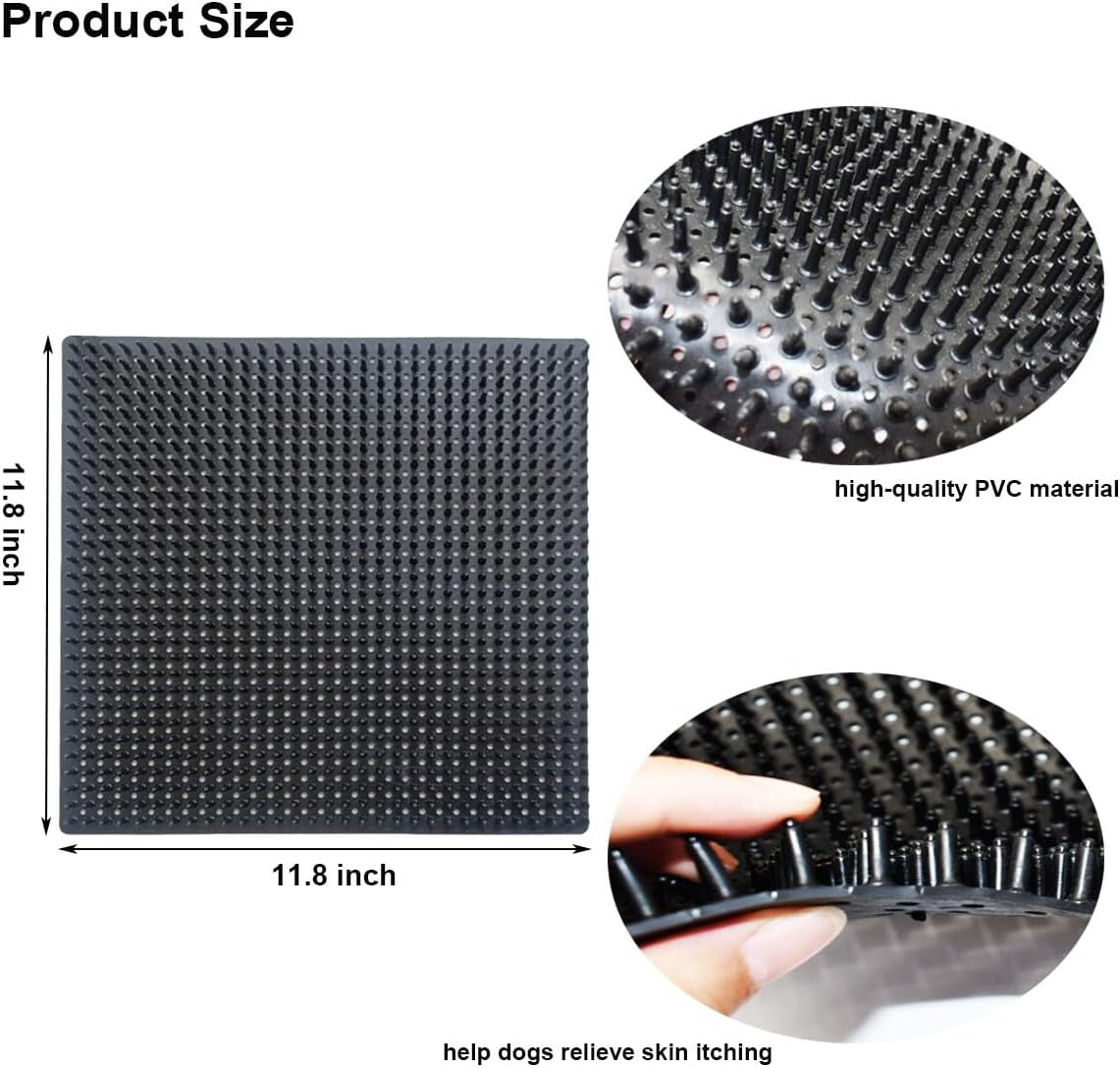 2-pcs-dog-scratching-post-pad-soft-touch-itch-relief-pad-for-horse-cow-goat-sheep-pvc-dog-back-scratcher-massage-bed-massage-brush-for-wooden-stake-wall-sofa-ground-11-8-x-11-8-inch