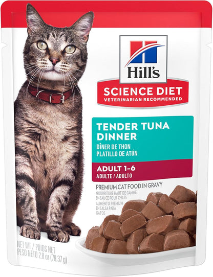 Hill'S Science Diet Adult 1-6 Wet Cat Food Variety Pack | #1 Veterinarian Recommended, Chicken, Tuna, & Ocean Fish, 2.8 Oz. Pouches, 12-Pack12