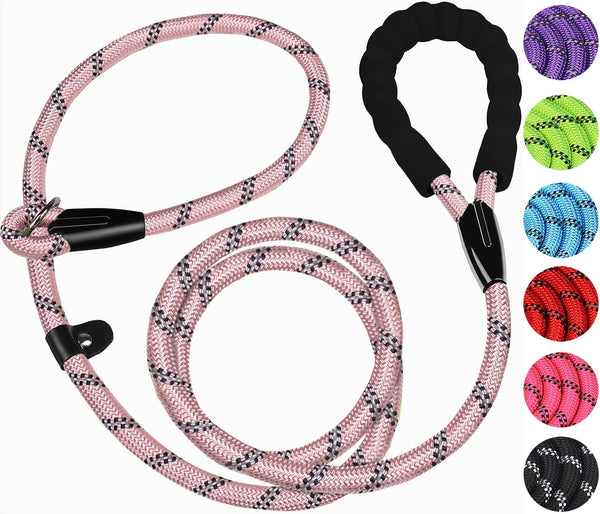 Dog Leash, 6 FT Heavy Duty Dog Leashes, Durable Premium Quality Strong Rope Slip Leash with Comfortable Padded Handle and Highly Reflective Threads for Small Medium and Large Dogs. (Black)16