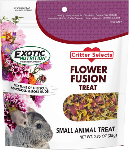 Flower Fusion Treat - Healthy Natural Dried Flower Herbivore Treat - Chinchillas, Guinea Pigs, Rabbits, Prairie Dogs, Degus, Hamsters, Rats, Squirrels, Sugar Gliders & Other Small Pets (0.85 Oz)6