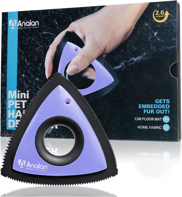 Analan Mini Pet Hair Remover for Car Detailing Dog Hair Tool Brush(Black) | Deep Cleaning, Reusable Rubber, Gentle on Fabrics, Triangle Design for Car Interiors, Couch, Rugs, Carpet, Mats & Furniture12