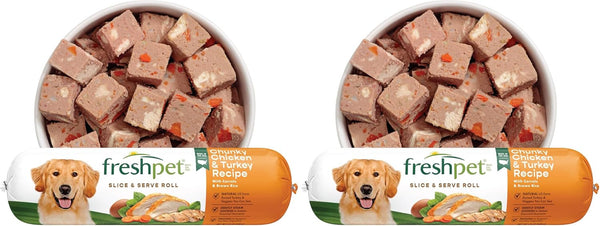 Freshpet Fresh Dog Food, Slice & Serve Roll, Chunky Chicken & Turkey Recipe, 1.5 Lb12