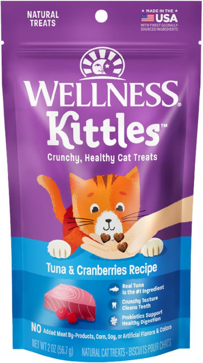 Wellness Kittles Crunchy Cat Treats, All Lifestages, Kitten to Senior, Natural, Grain Free, Chicken and Cranberry Flavor, 2 Oz Bag13