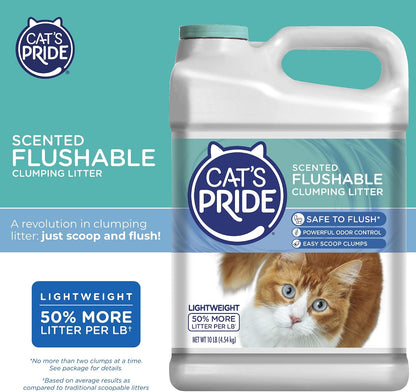 Cat'S Pride Lightweight Clumping Litter: Flushable - Powerful Odor Control - Scented, 10 Pounds2