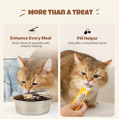 M-PETS Creamy Lickable Cat Treats – 4 Flavor Variety Pack, 20 Tubes of Healthy Squeeze up Snacks with Functional Nutrients for Hydration, Skin & Coat, and Digestive Health – Grain Free, High Protein5