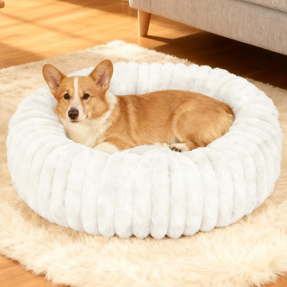Washable Small Cat Dog Bed,Puppy Bed Cat Beds for Indoor Cats(Grey,S) | Calming anti Anxiety round Donut Dog Bed,Cute Fluffy Puppy Dogs Beds for Small Dogs, Anti-Slip Comfort Pet Bed11