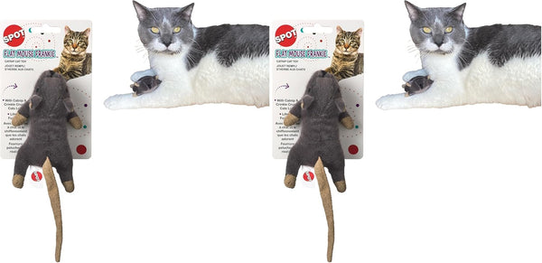 SPOT Big Mouse Bertha Cat Toy with Catnip – Lifelike Plush Mouse, Crinkle Sound, Large 7In Size, for Cuddling, Chasing, Playing – Assorted Colors15