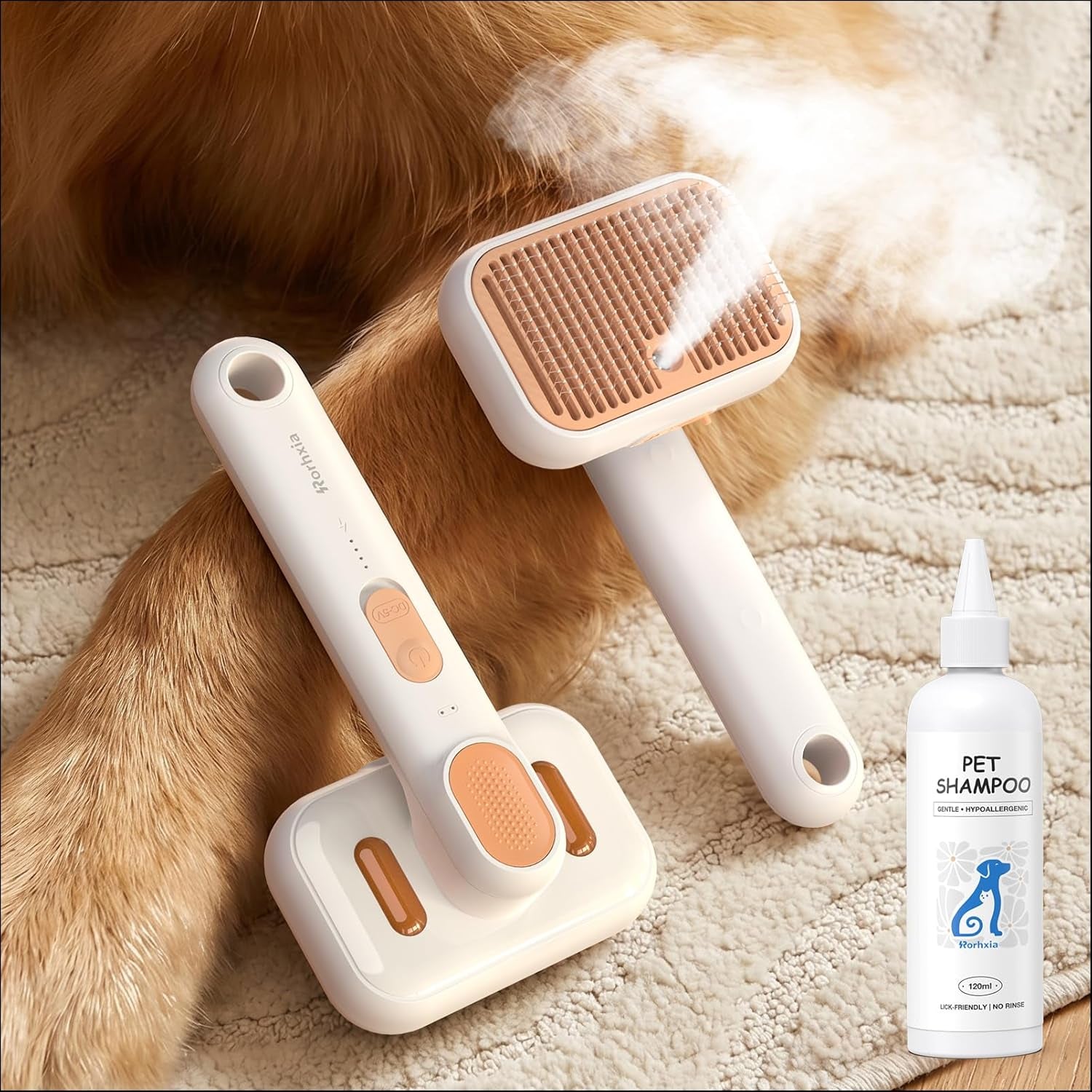 rorhxia-steam-dog-cat-brush-for-shedding-for-short-long-haired-pet-2026-upgraded-cool-steam-brush-1-shampoo-skin-friendly-self-cleaning-ipx7-waterproof-deodorizes-soften-the-coat