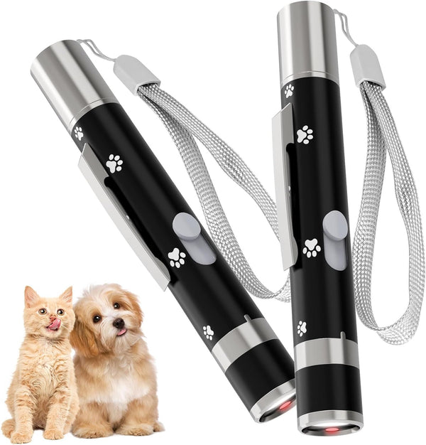UMSIS Cat Toy, 2 Pieces, Distinctive Black Painted Metal Casing with Paw Print Design, Rechargeable, 7 Adjustable Patterns, Interactive Chase Toy for Indoor Cats & Dogs Training and Exercise1