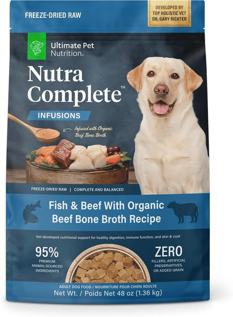 ultimate-pet-nutrition-nutra-complete-100-freeze-dried-raw-veterinarian-formulated-dog-food-with-antioxidants-prebiotics-and-amino-acids-1-pound-beef