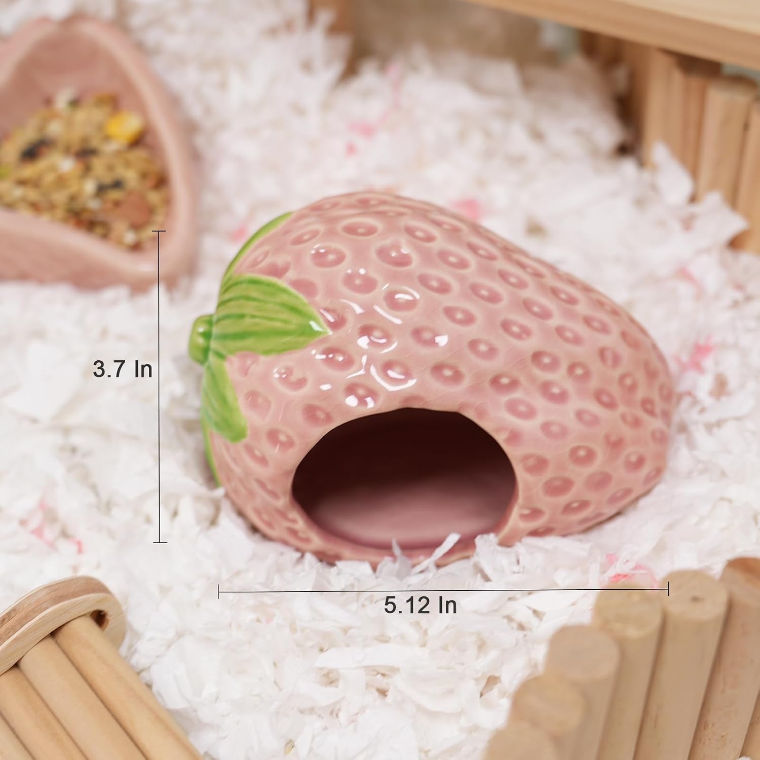 ceramic-hamster-hideout-strawberry-chew-proof-syrian-hide-cool-bed-easy-to-clean-durable-ceramic-guinea-pig-house-good-hiding-hut-cave-for-gerbil-mice-rat-all-season-cute-pink-habitat-decor