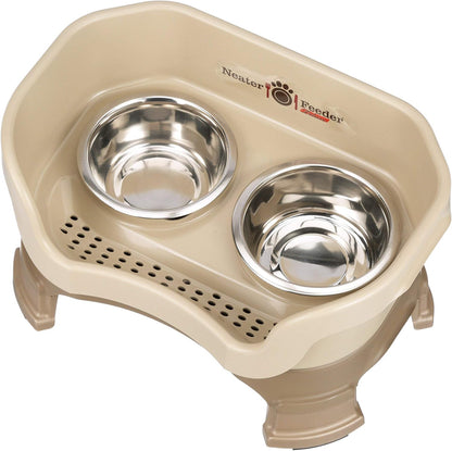Neater Feeder Deluxe Mess-Proof Elevated Dog Bowls for Small Dogs (Up to 19 Lbs), 2 Height Adjustable (6” & 7.5”) No-Spill Raised Dog Bowl Stand, Stainless Steel Food Bowl Set, Made in USA, Cappuccino9