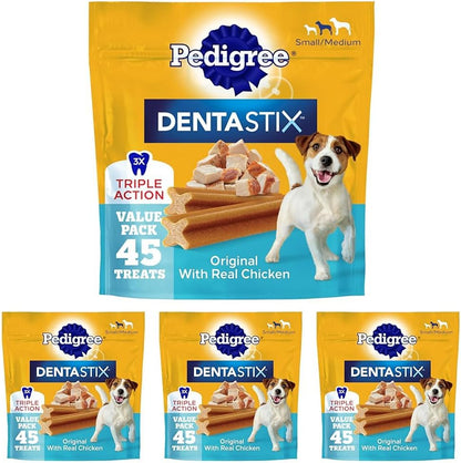 Pedigree Dentastix Small & Medium Dog Dental Treats, Original, 45 Count | Original Chicken Flavor, Triple Action Dental Care, Reduces Tartar, Cleans Teeth, Freshens Breath, for Dogs 7-22 Lbs12