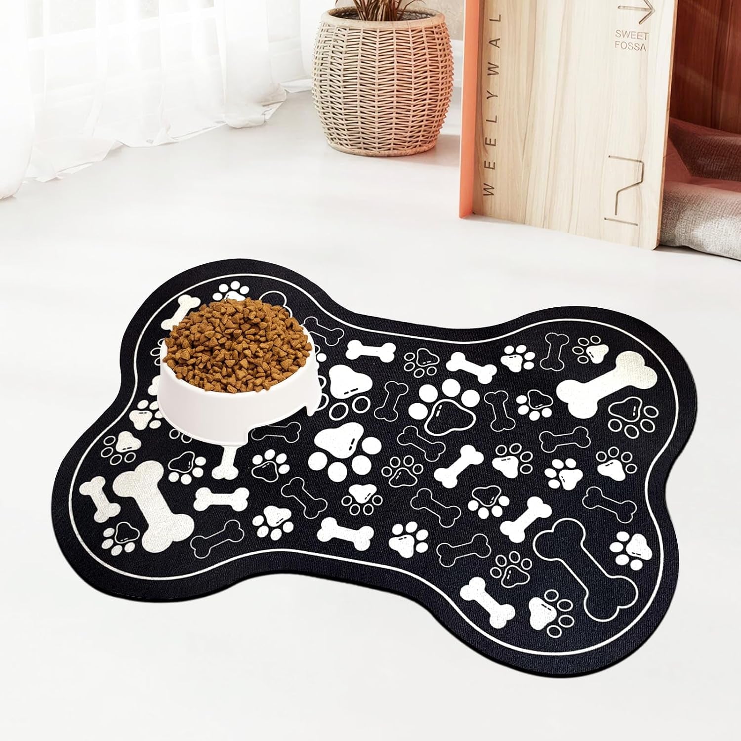 dog-cat-food-mat-bone-shaped-pet-feeding-mat-quick-absorb-water-bowl-placemat-with-rubber-backing-indoor-floor-stain-resistant-pet-accessory-supplies-light-pink-small-12x18-inches