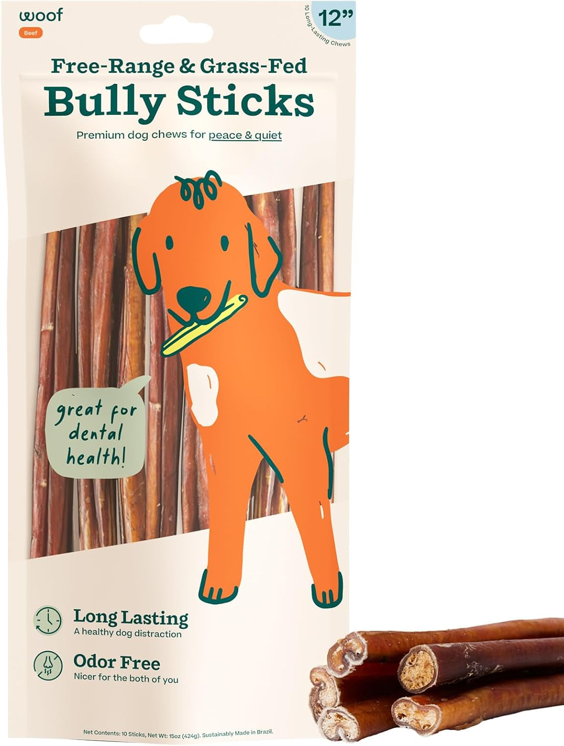 woof-bully-sticks-dog-treats-chew-sticks-for-dogs-long-lasting-dog-chew-treats-made-with-free-range-grass-fed-beef-6-sticks-10pk