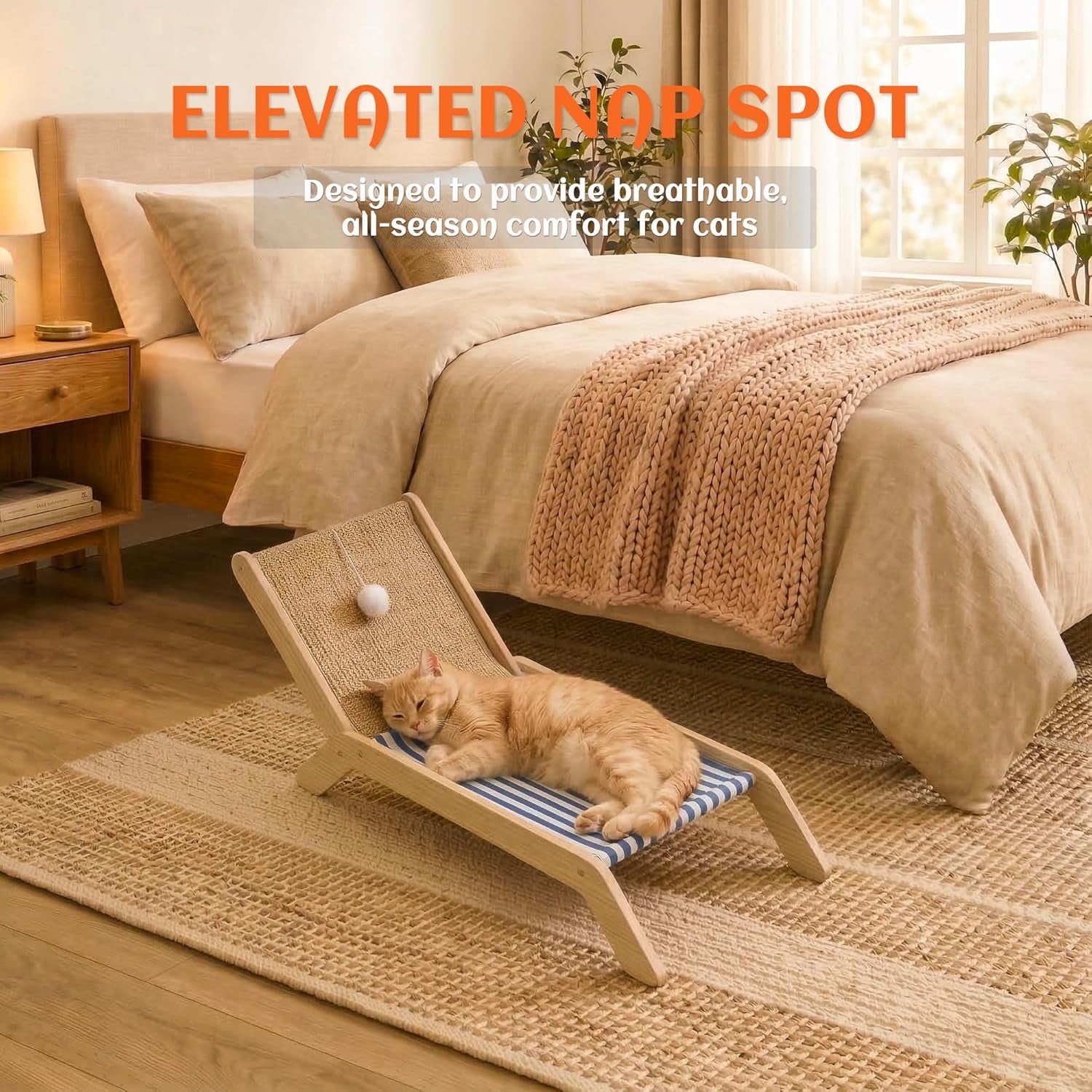 petkaray-beach-chair-cat-hammock-elevated-cat-beds-for-indoor-cats-original-cozy-lounger-with-sisal-scratcher-and-toy-ball