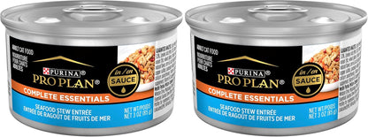 Purina Pro Plan Gravy Wet Cat Food, Complete Essentials Seafood Stew Entree in Sauce - (Pack of 24) 3 Oz. Pull-Top Cans10