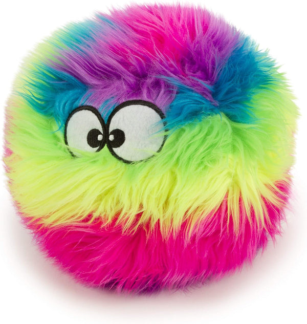 Godog Furballz Squeaky Plush Ball Dog Toy, Chew Guard Technology - Rainbow, Large1
