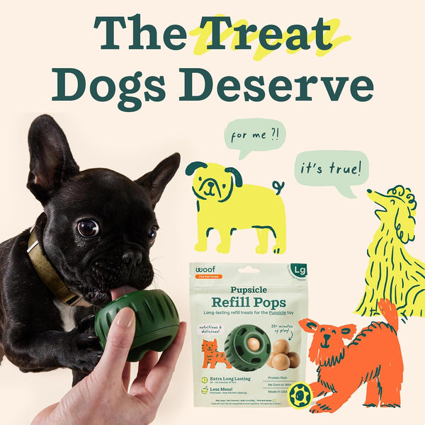 WOOF Pupsicle Peanut Butter & Beef Refill Pops Dog Treats, Large, 7 Count | for Large Pupsicles, Peanut Butter & Beef Flavor, Long-Lasting Treats, Pre-Made Pops, Wholesome Ingredients, Shelf Stable7