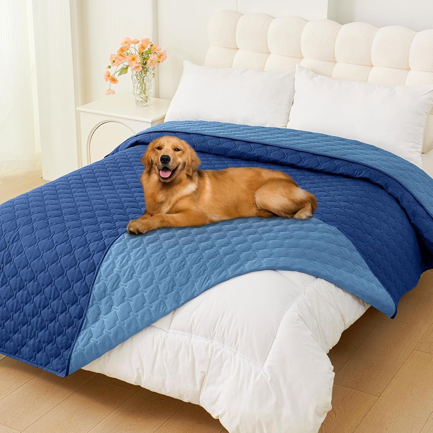 smiry-waterproof-dog-bed-cover-reversible-pet-blanket-for-sofa-couch-soft-washable-dog-blanket-leakproof-couch-cover-for-dogs-cats-furniture-protection-52x82-grey-dark-grey