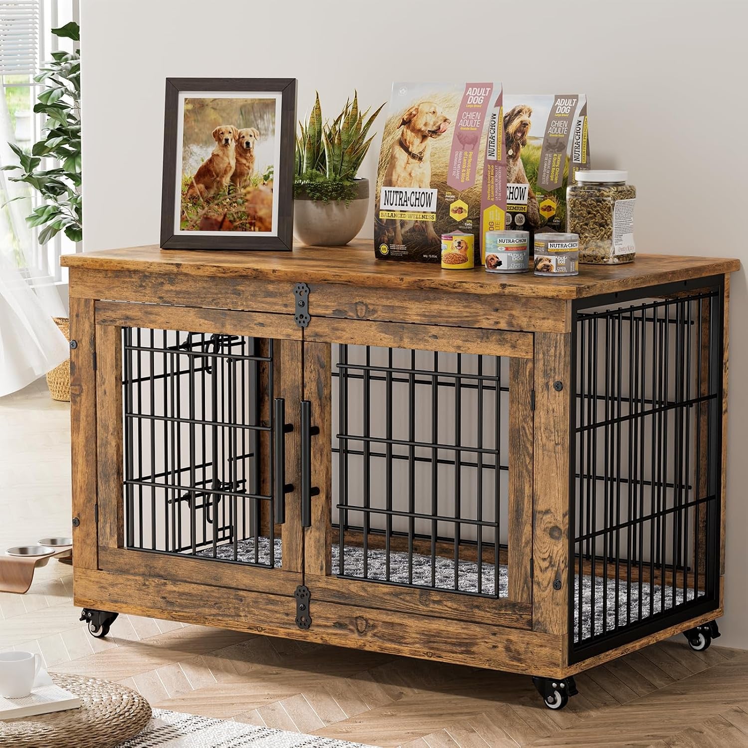 medium-dog-crate-furniture-32-heavy-duty-kennel-w-cushion-wheels-grey-double-doors-wooden-dog-cage-chew-resistant-end-table-decorative-27-32-38-44-options-indoor