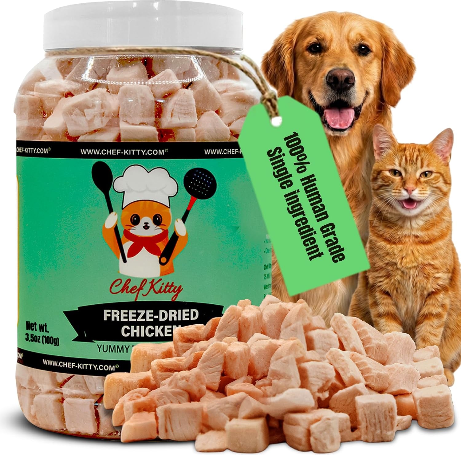 freeze-dried-chicken-cat-treats-healthy-dog-food-toppers-100-human-grade-single-ingredient-grain-free-chicken-dog-treats-inspected-tested-in-usa-no-additives-or-preservatives-3-5-oz