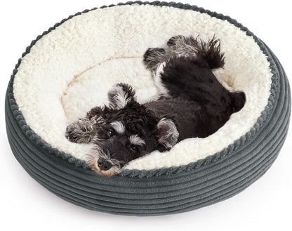 Love'S Cabin round Donut Cat and Dog Cushion Bed, 20In Bed for Cats or Small Dogs, Anti-Slip & Water-Resistant Bottom, Super Soft Durable Fabric Pet Beds, Washable Luxury Cat & Dog Bed Gray30