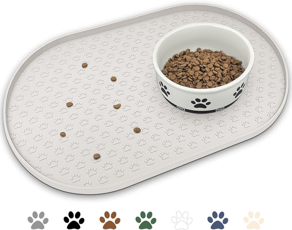 Silicone Pet Placemat, Waterproof Pet Feeding Bowl Mat, Brown, 24" * 16"17