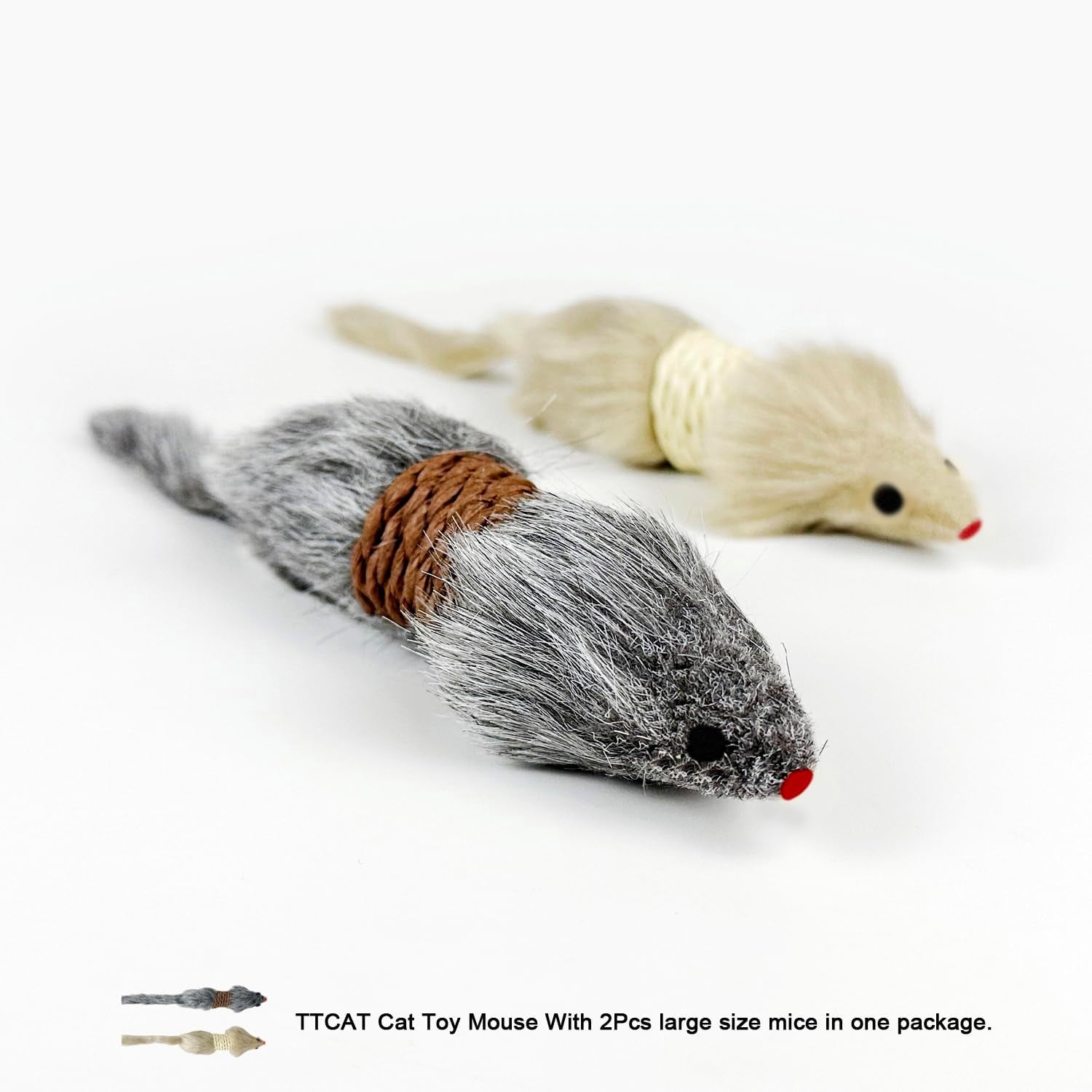 ttcat-2-pack-large-furry-mouse-cat-toys-natural-paper-rope-realistic-fake-mice-kitten-interactive-hunting-toy-durable-chew-teaser-toy-for-indoor-cats-boredom-relief-cat-prey-toy