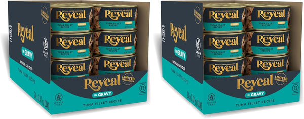 Reveal Fish & Chicken Variety in Gravy Wet Cat Food 12-Pack 2.47 Oz Cans | 100% Natural, High Quality Protein, Limited Ingredient, Grain Free, No Fillers, No Artificial Additives, No By-Products12