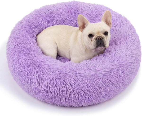 Small Calming Dogs Bed for Small Dogs Anti-Anxiety Machine Washable Fluffy Luxury Anti-Slip Waterproof Mute Base Warming Cozy Soft Pet Puppy round Bed51