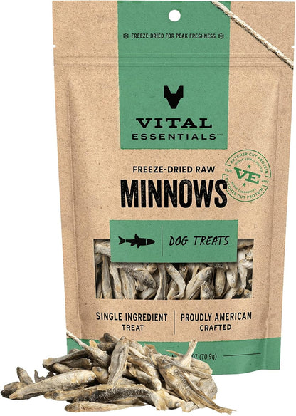 Vital Essentials Freeze Dried Minnows Dog Treats, 1 Oz Bag | Single Ingredient 100% Minnow, Premium Quality Protein, Grain-Free Treats, USA Made with U.S. & Globally Sourced Ingredients10