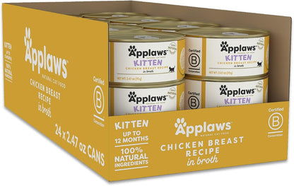 Applaws Kitten Variety in Broth Wet Food, 3-Flavor 16-Pack 2.47 Oz Cans | Tuna, Salmon & Chicken Variety, 100% Natural, High Quality Protein, Limited Ingredient, Complementary Wet Food, Grain Free9