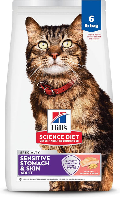 Hill'S Science Diet Sensitive Stomach & Skin Dry Cat Food | #1 Veterinarian Recommended, Adult Formula, Chicken & Rice, 7 Lb. Bag (Updated Formula)15
