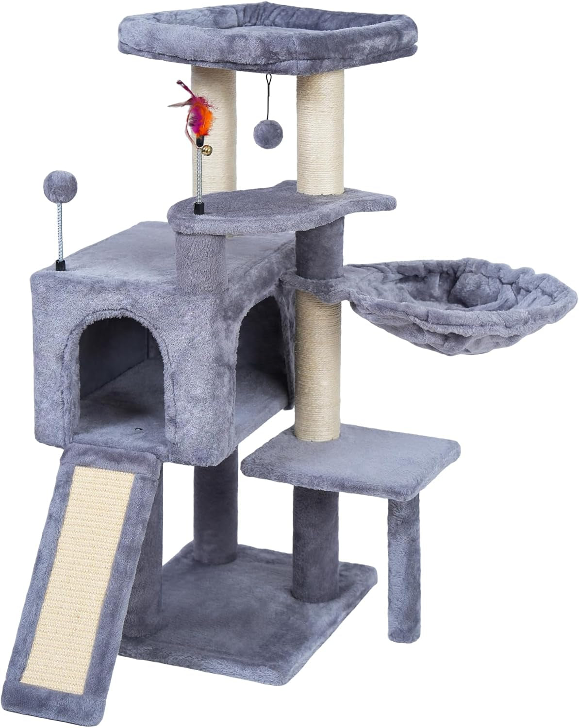 aiwikide-37-4-cactus-cat-tree-tower-with-twin-cat-condos-for-indoor-cats-all-in-one-activity-center-with-cat-scratching-post-cozy-sleeping-perch-hammock-and-toy-balls-green