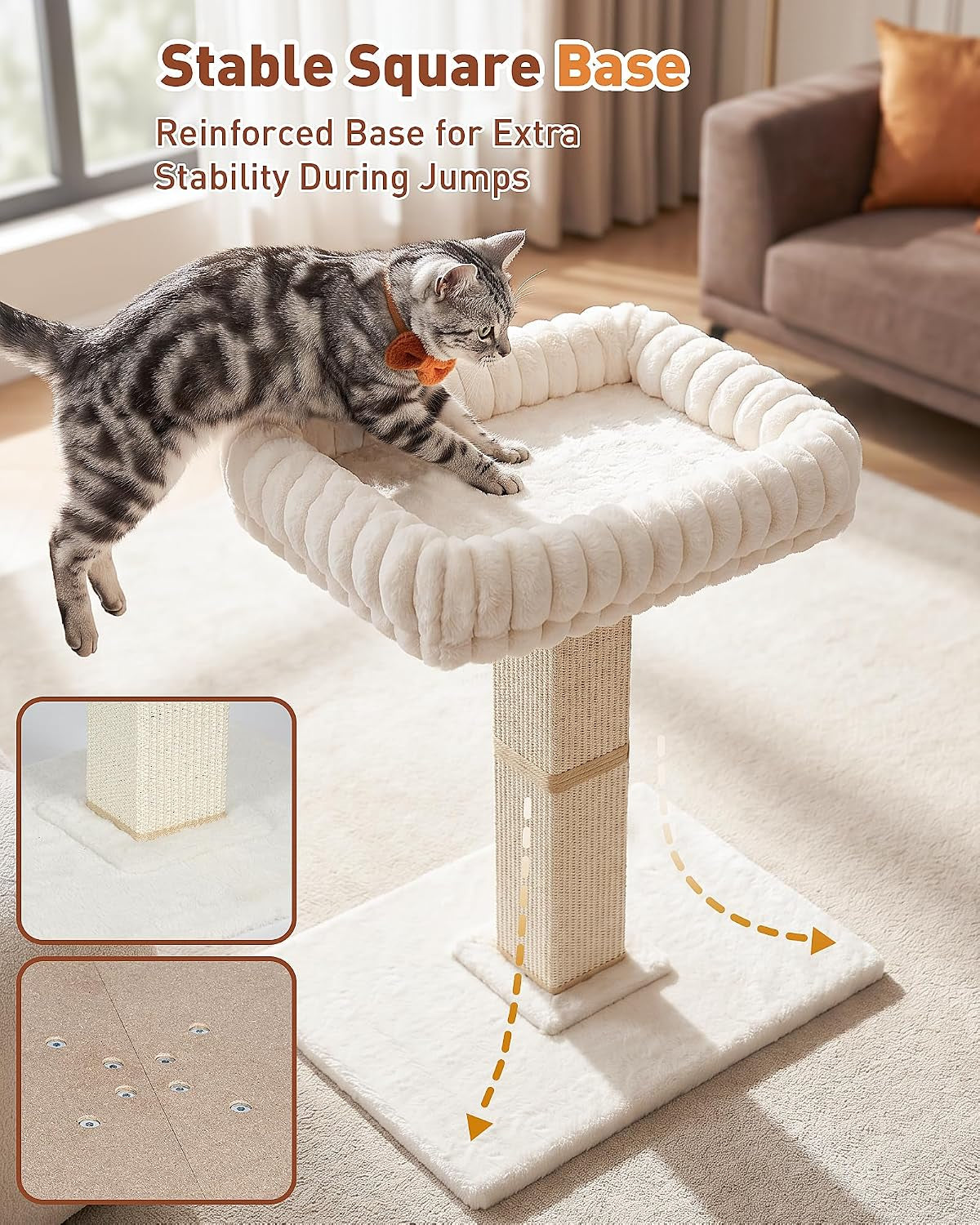 morden-cat-scratching-post-with-top-plush-bed-for-indoor-cats-removable-washable-perch-small-morden-cat-tree-cat-tower-with-scratch-post-natural-sisal-white