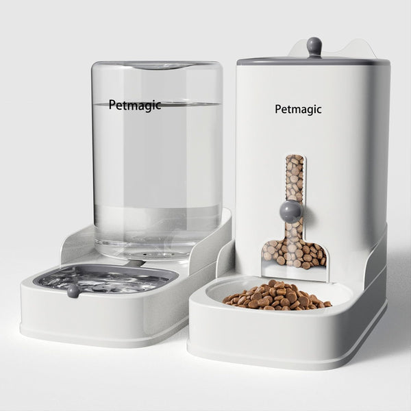 Gravity Cat Feeder by Petmagic Is a 3.6L Large-Capacity Cat Food and Water Bowl Set. This Two-Piece Set Is Suitable for Pet Feeding, Including Small and Medium-Sized Dogs, Kittens.1