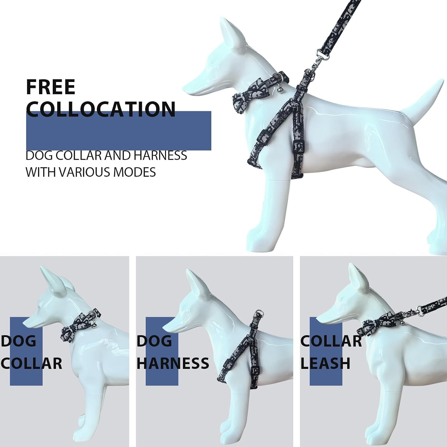 dog-collar-and-harness-with-leash-set-breathable-puppy-harnesses-for-small-dogs-no-pull-easy-walking-pet-harness-black-s