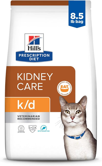 Hill'S Prescription Diet K/D Kidney Care Dry Cat Food, Ocean Fish, 4 Lb. Bag17