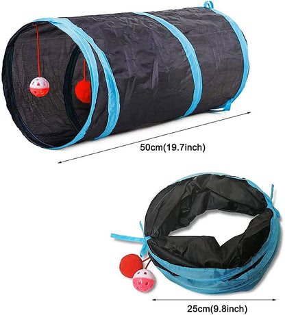 21 Pcs Cat Toys for Indoor Cats Collapsible Cat Tunnel Interactive Feather Teaser Wand Ball Toy for Kitten Cats9