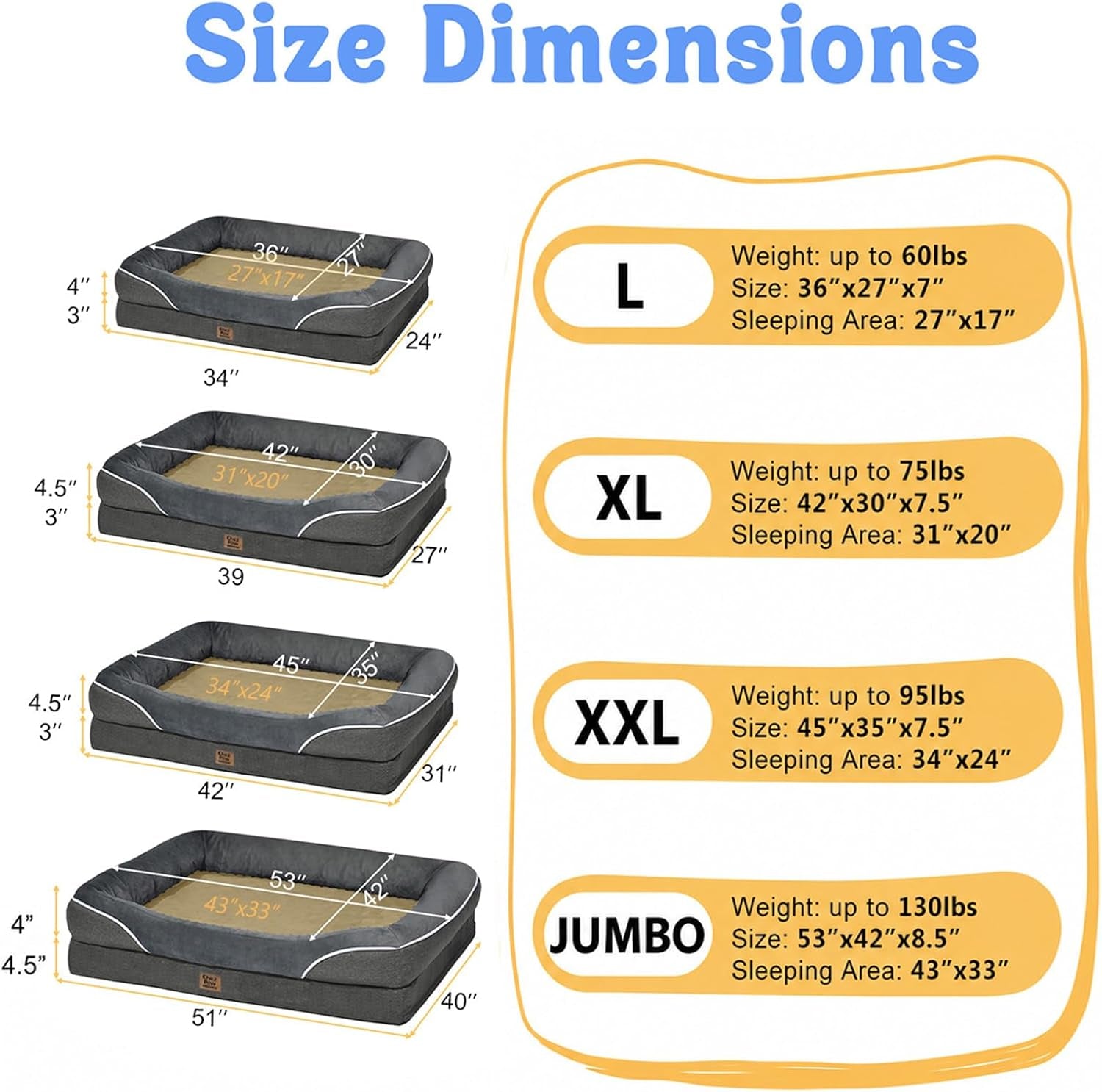 chez-paw-waterproof-orthopedic-xl-dog-bed-for-large-and-extra-large-dogs-egg-crate-foam-4-sided-bolster-support-waterproof-liner-non-slip-bottom-machine-washable-cover-42-x-30-inch