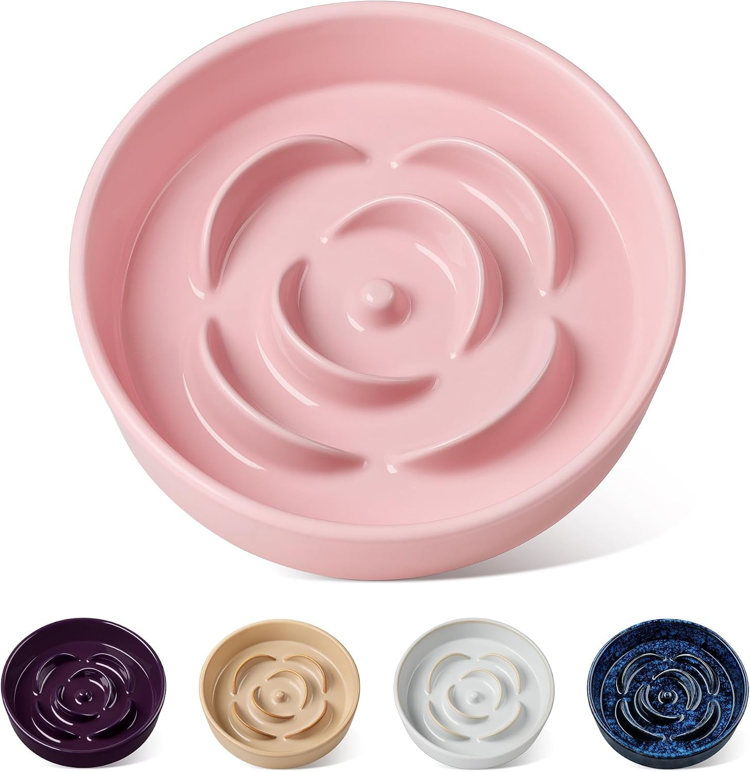 vancasso-slow-feeder-dog-bowl-0-6-cups-ceramic-dog-food-dish-for-fast-eaters-small-breed-puzzle-bowl-for-small-dogs-and-cats-blue