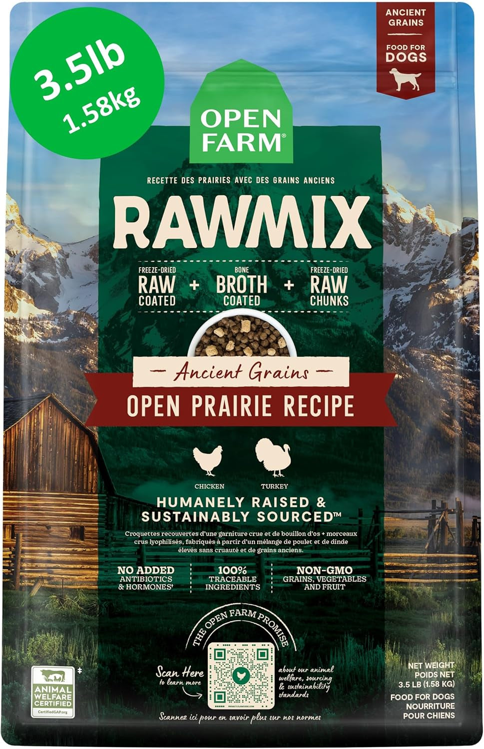 open-farm-rawmix-ancient-grains-dry-dog-food-wild-ocean-kibble-20lb-bag-wild-caught-whitefish-salmon-and-rockfish-freeze-dried-raw-chunks-100-traceable-ingredients-non-gmo-fruits-veggies