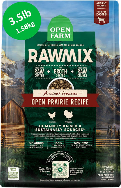 Open Farm Rawmix Ancient Grains Dry Dog Food, Wild Ocean Kibble, 20Lb Bag | Wild-Caught Whitefish, Salmon and Rockfish, Freeze Dried Raw Chunks, 100% Traceable Ingredients, Non-Gmo Fruits & Veggies.18