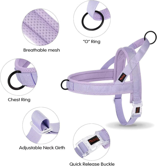Didog No Pull Dog Harness with Breathable Mesh Padded, Quick Fit & Easy on Dog Vest Harness for Small Medium Large Dogs Training Walking(Purple,Xs)5