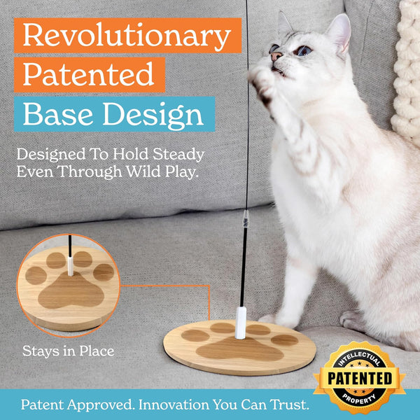 2 Cat Toy + 9 Feather Lures Interactive Cat Toys for Indoor Cats Interactive Kiteen Toys Enrichments for Boared Indoor Adult Cats Kittens Suction Cup Juguetes Para Gatos Teaser Feather Wand2