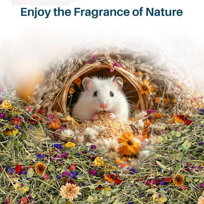 Sukh Hamster Bedding Odor Control - 150G Flowers & Herbs for Small Animals | Natural Habitat Decor and Forage Material for Dwarf Hamster, Chinchilla, Guinea Pig, Rabiit, Gerbil, Mice, Lemming5