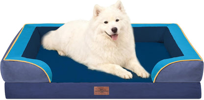Comfort Expression Orthopedic Dog Bed for Extra Large Dogs with Bolster | Waterproof Dog Couch Bed with Washable Cover & Non-Slip Bottom, Supportive Egg Crate Foam XL Pet Bed, 42X30 Inch86